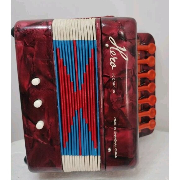 Vintage HERO Accordion. UC 102 Red With Box See Picture Nos - Picture 3 of 11